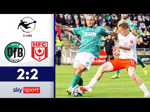 Späte Aufholjagd! | VfB Lübeck - Hallescher FC | Highlights - 3. Liga 2023/24