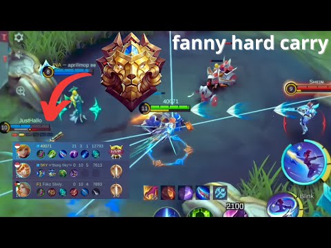 Fanny Insane kill and hard carry in rank 21 kills | Gameplay Fanny mobile legends