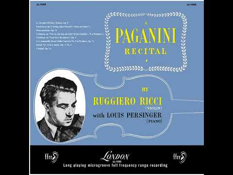 Paganini: I Palpiti, Op. 13 (Arr. Fritz Kreisler) - Ruggiero Ricci with Louis Persinger
