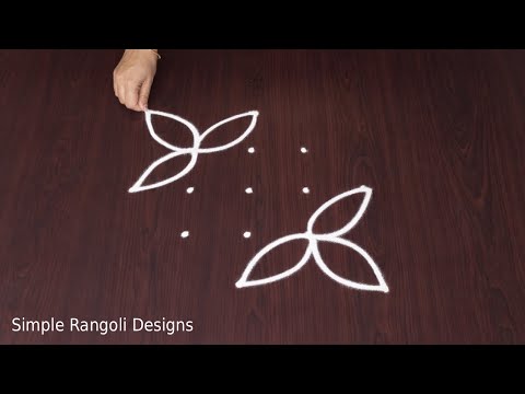 Latest Lotus Rangoli Designs Festival Muggulu Simple 5×1 Dots Beginners Kolam
