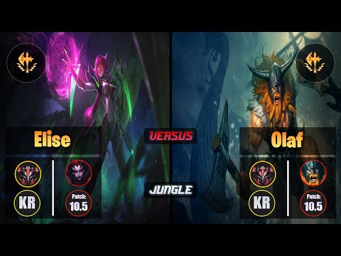GrandMaster ELISE [Conqueror] (Jungle) VS  OLAF - Grandmaster KR Patch 10.5