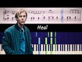 How to play Heal by Tom Odell - ACCURATE Piano Part Tutorial