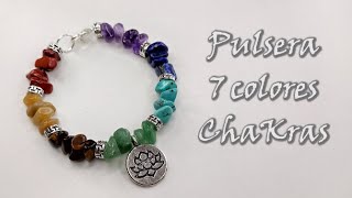 PULSERA 7 COLORES PIEDRAS, CHAKRAS. Curso de bisutería