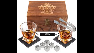 Whiskey Glasses Set in Wooden Gift Box - The Best Father's Day Gift - Gift For Him