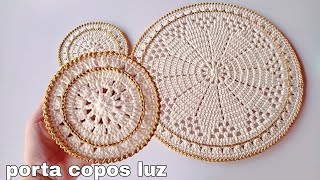 Porta copos luz, simples e fácil em crochê / passo a passo