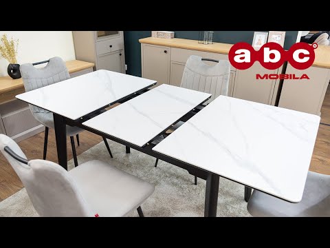 Set Masă Living Extensibilă KJT4711-1 Alb cu 4 Scaune KJC0358 Gri 1