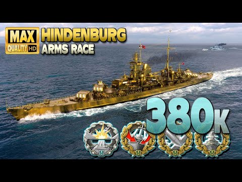 Cruiser Hindenburg: 380k on map Loop - World of Warships