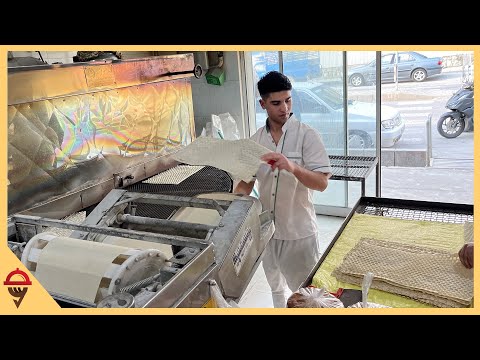 How Lavash Bread Is Made In Iran | The brave boy bakes Yufka lavash bread in Iran 👌