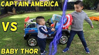 Download lagu Baby Thor VS Captain America Battle Backyard Fun With CKN mp3