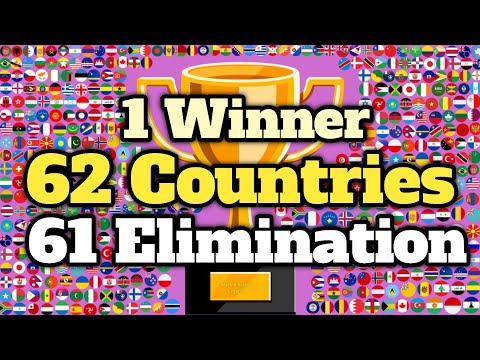 62 Countries & 61 Times Elimination Marble Race Tournament in Algodoo / Marble Racing Legends