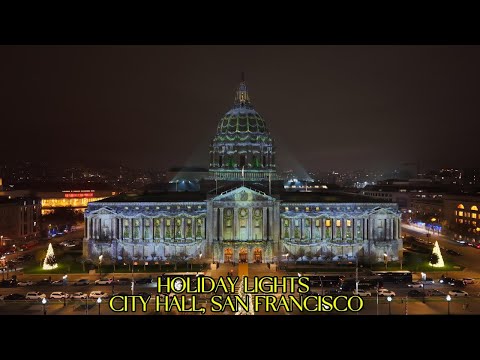 SF City Hall Light Show (4K) DRONE FOOTAGE #sanfrancisco4k #drone #youtube #holidaylighting