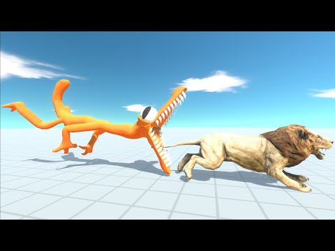 ( Lion Challenge ) Rainbow Friends And Poppy Playtime - Animal Revolt Battle Simulator