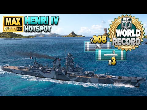 New Henri IV damage world record in Arms race battle - World of Warships