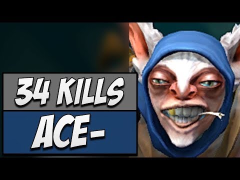 Secret.Ace Meepo with 34 KILLS Dota Gameplay