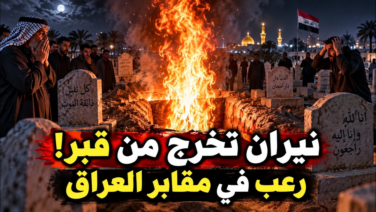 نيران مرعبة تخرج من قبر شاب عراقي .. بعد دفنه بليلة واحدة