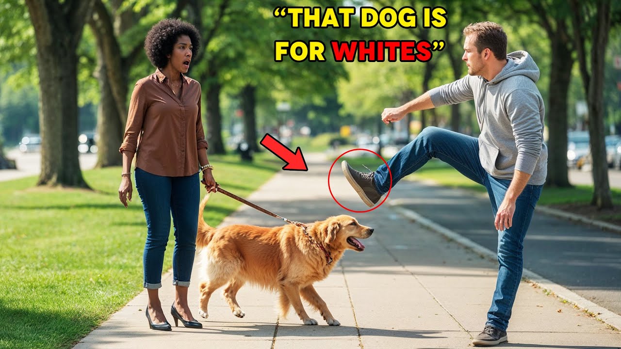 Racist Thug Kicks Black Woman's Dog, 3 Minutes Later Karma Strikes