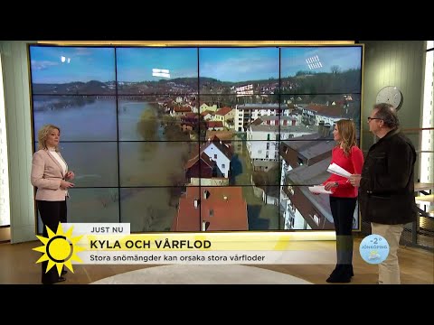 Vårvädret: Stora snömängder kan orsaka stora vårfloder - Nyhetsmorgon (TV4)