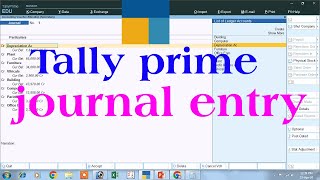 journal entry in tally prime | how to pass journal entry in tally prime | journal voucher in tally