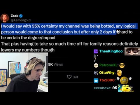 xQc Reacts to Asmongold Admitting He's 95% Sure He's Channel was Being Viewbotted