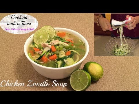Chicken Zoodle Soup - Chicken Noodle Soup - Zoodle Recipes - Zucchini Noodles - Zucchini Pasta