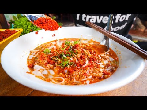 Laotian Food Tour - POOP FISH CHILI DIP and Khao Soi in Luang Prabang, Laos!