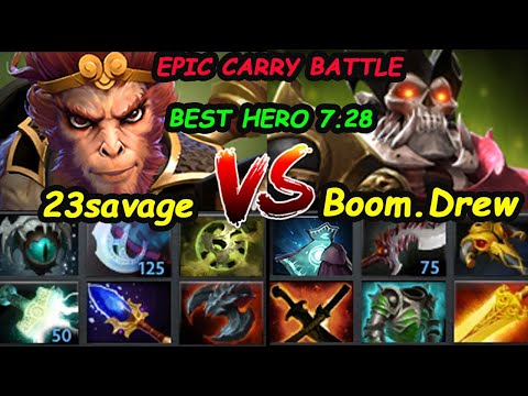BEST CARRY HERO BATTLE | 23savage Monkey King vs BOOM.Drew Wraith King  EpicGame Dota 2 pro gameplay
