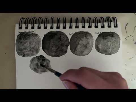 Watercolour Comparison: Granulating Blacks by Mijello, Rembrandt, Schmincke and Della Magna