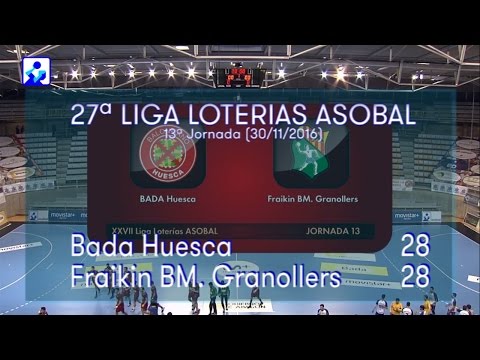 LIGA LOTERIAS ASOBAL J13 Bada Huesca - Fraikin BM Granollers 28 - 28