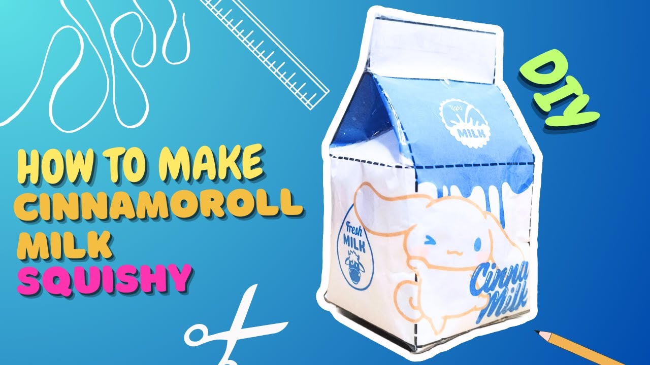 DIY MINI SANRIO MILK PAPER SQUISHY | cinnamoroll | free template
