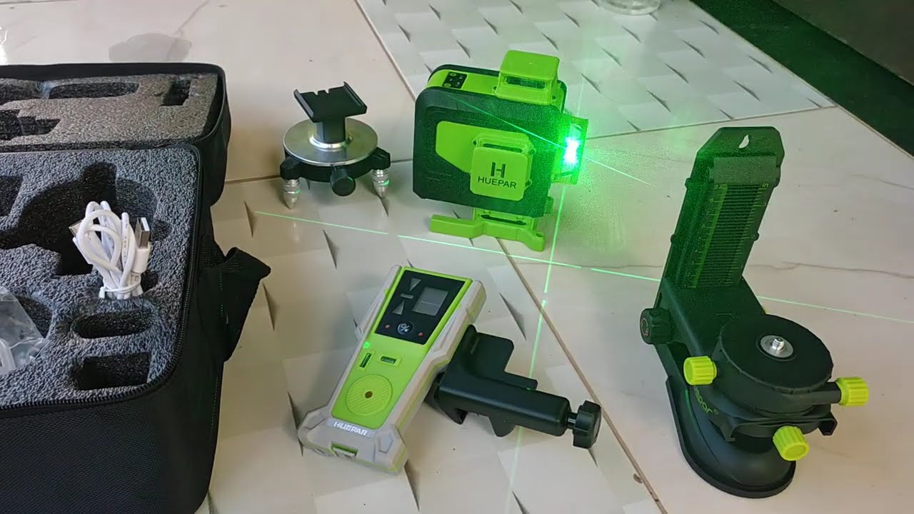 Nível a Laser 16 Linhas Huepar 904DG + Detector Huepar-LR-8RG
