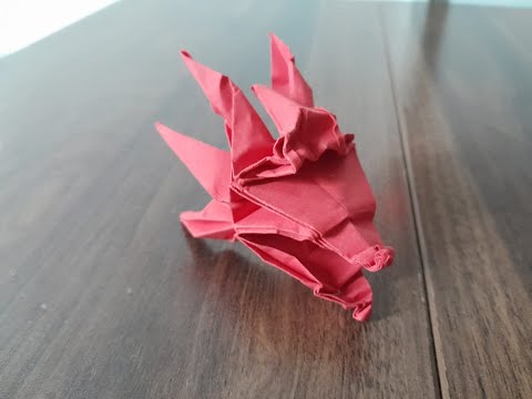 Origami dragon head