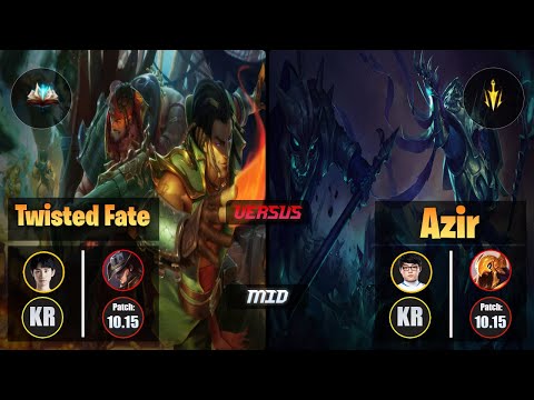 Doinb TWISTED FATE (Mid) [Unsealed Spellbook] VS ShowMaker AZIR - Challenger KR Patch 10.15