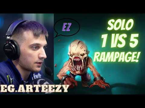 Solo 1 VS 5 RAMPAGE ! | EG.Arteezy | The International EG vs VG | Bonus Crowd Reaction