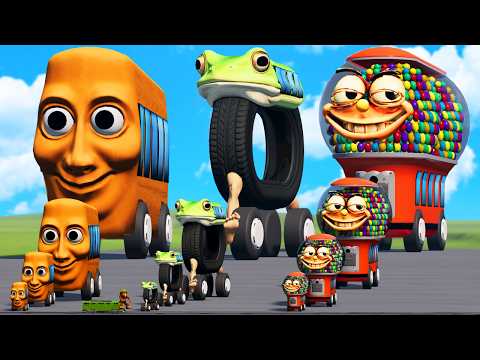 Big & Small Boneca Ambalabu Bus vs Chicleteira Bicicleteira Bus vs Tung Tung Sahur Bus BeamNG.Drive