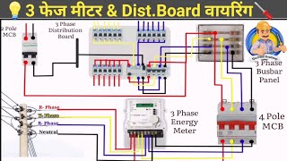 3 Phase energy meter connection | 3 Phase distribution board wiring| Energy meter ki wire kaise jode