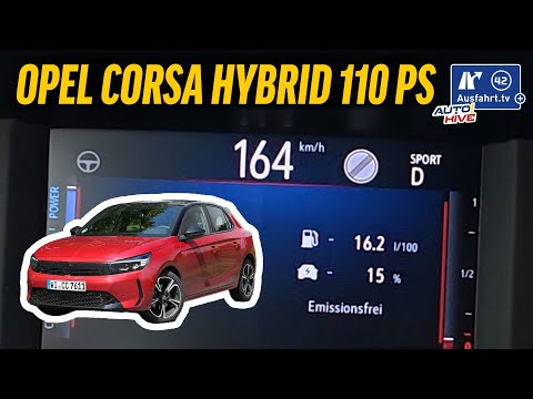 Tachovideo Opel Corsa Hybrid GS (110 PS) 0-100 kmh kph 0-60 mph Beschleunigung Acceleration