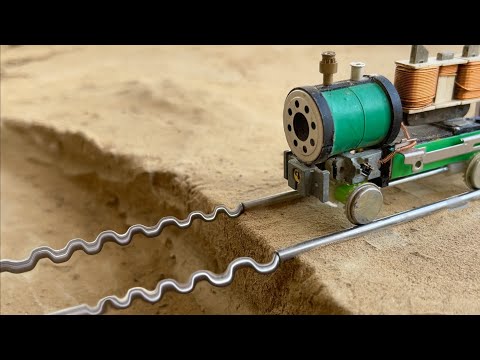 DIY motor in train engine￼ || Science project cnc train machine - model trains