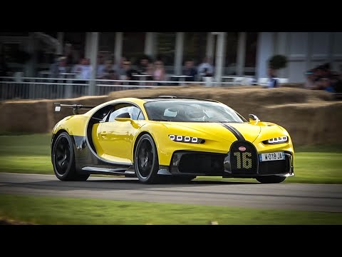 Bugatti Chiron Pur Sport - hard accelerations on track at Goodwood FOS 2021