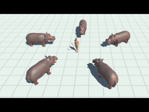 5x GIANT BABY HIPPO vs EVERY UNIT Animal Revolt Battle Simulator