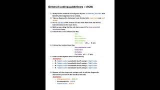 GENERAL CODING GUIDELINES ICD |MEDICAL CODING|