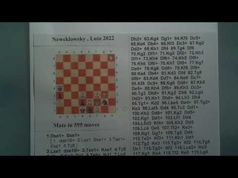 mate in 595 moves - worldrecord by Lutz Neweklowsky