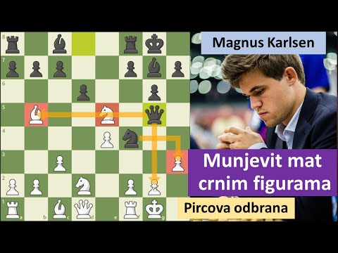 Magnus Karlsen žrtvuje damu i matira protivnika - Pircova odbrana