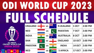 World Cup 2023 Schedule: ICC ODI World Cup 2023 Schedule, full fixtures list, match timings & venues