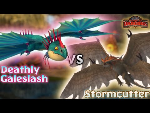 Deathly Galeslash vs Stormcutter - Thunder Run Racing Dragon Comparison | School of Dragons