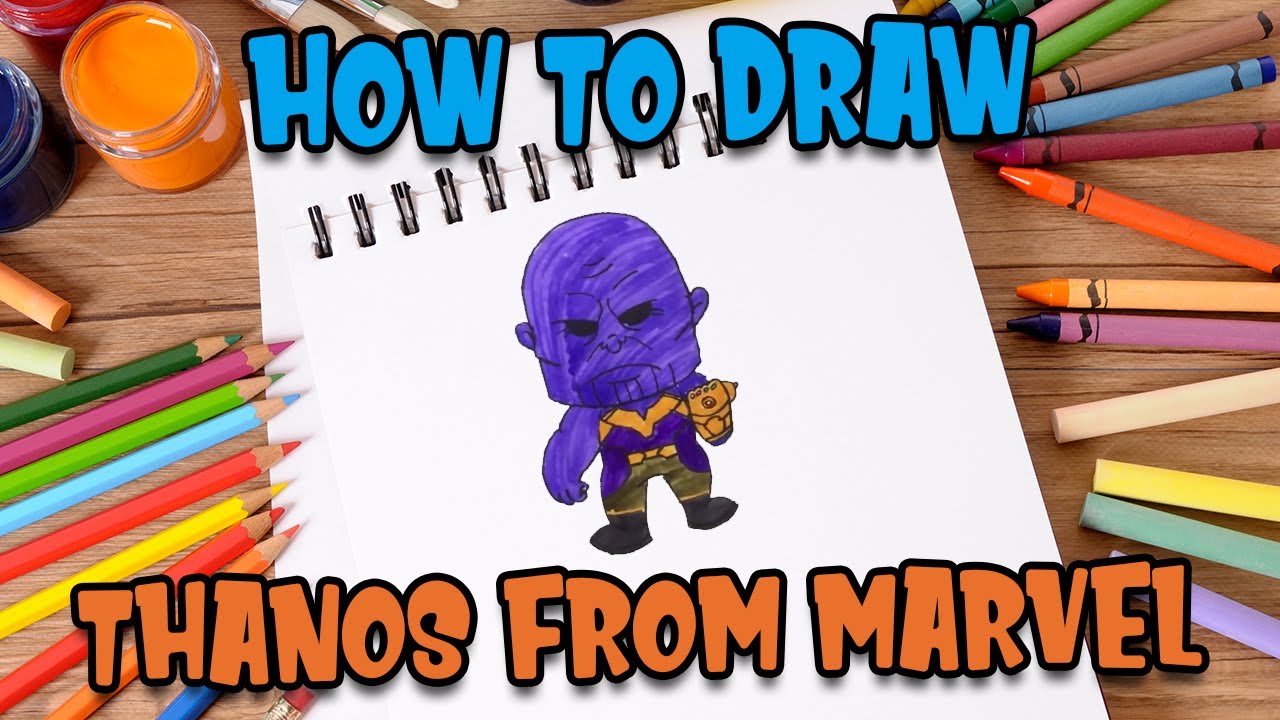 How to Draw easy Thanos from marvel step by step for Kids   #shorts