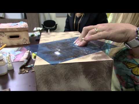 Mulher.com 22/09/2014 - Caixa Vintage Tecnica Esponja de Cozinha por Leia Nunes