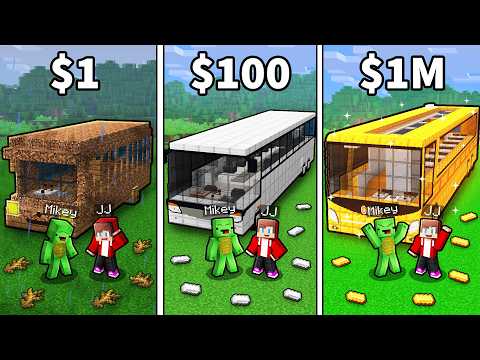 JJ and Mikey: From POOR To RICH Bus in Minecraft - Maizen