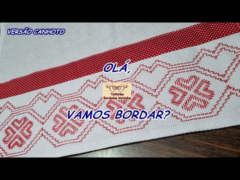 *327* CORAÇÕES EM PONTO RETO COM VAGONITE VERSÃO CANHOTO - Tathinha Bordados Variados