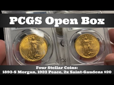 4 Stellar Coins: 1893-S Morgan Dollar, 1923 Peace, 2x Saint-Gaudens $20 - PCGS Open Box Grade Reveal