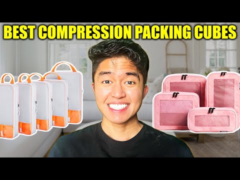 Cambond Compression Packing Cubes for Travel - 4 Pack Lightweight Expandable Luggage Packing Organizers Travel Essentials Accessories Bags Compression Cubes Space Saver for Carry on Suitcases, Purple video review thumbnail